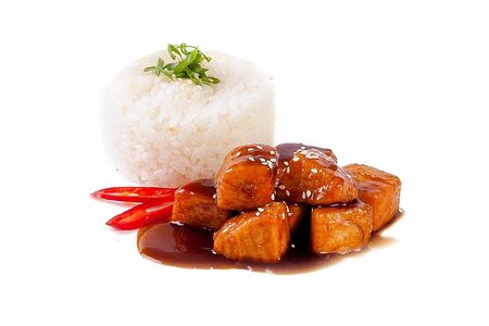 Лосось терияки с рисом