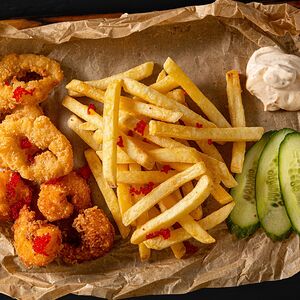 Кальмар и креветка