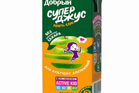 Сок Добрый Active kid Супер Джус яблочный
