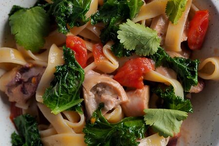 Феттуччине с осьминогом