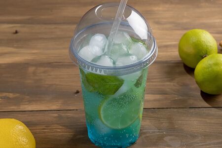 Мохито Blue Curacao безалкогольный. (Фирменный лимонад)