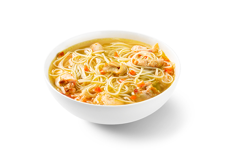 Суп лапша куриная с зеленью