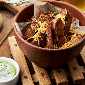 Гренки с сыром чеддер