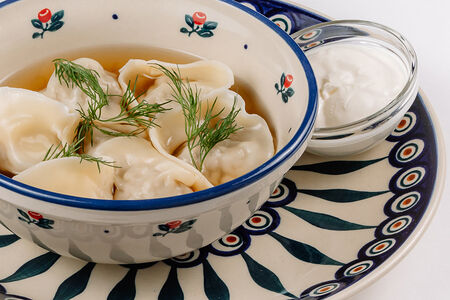 Пельмени с телятиной и сметаной