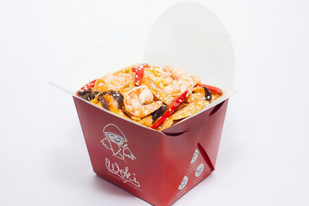 Удон с морепродуктами в соусе Кимчи