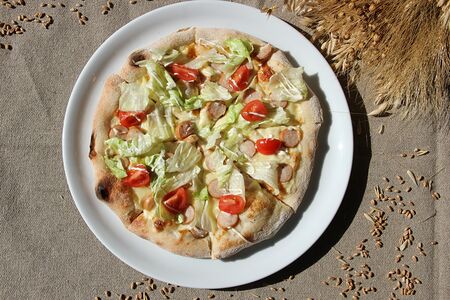 Пицца Цезарь с курицей