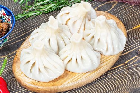 Хинкали с курицей и грибами