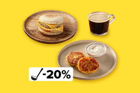 Завтрак с сытной булочкой и драниками