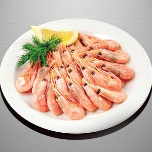 Креветки отварные с лимоном