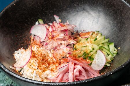 Окрошка на мацони овощная