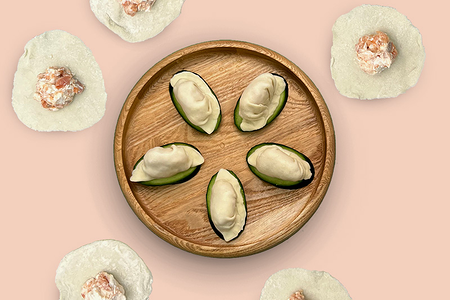 Дим-самы с лососем и сыром