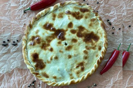 Пирог с телятиной, грибами и паприкой