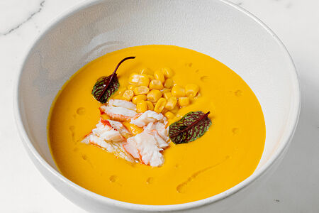 Кукурузный суп-пюре с крабом