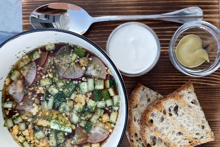 Окрошка с цыпленком