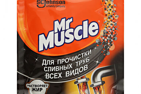 Средство чист для засоpенных тpуб 70г Mr. Muscle