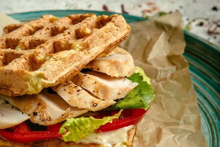 Вафли с курицей