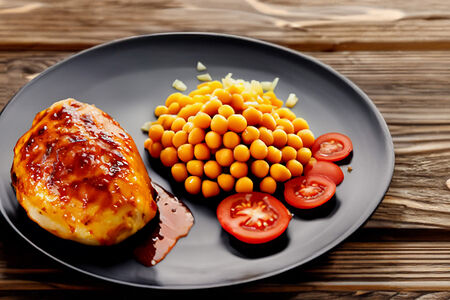 Куриные бедрышки с нутом