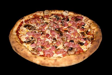 Пицца с ветчиной и грибами большая