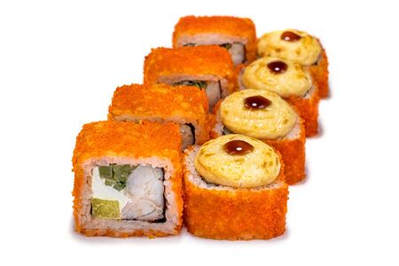 Запечённый ролл Малибу с креветкой