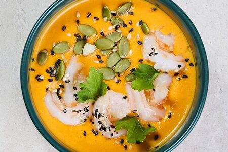 Крем-суп тыквенный с креветкой