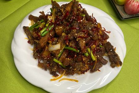 Говядина стружкой с перцем 