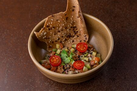 Тартар из форели и угря