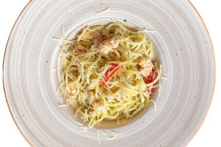 Паста с креветками в сливочном соусе