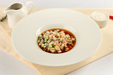 Окрошка с ветчиной и майонезом