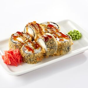 Темпура роллы с угрем и соусом унаги