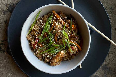 Рис с курицей в сладком чили