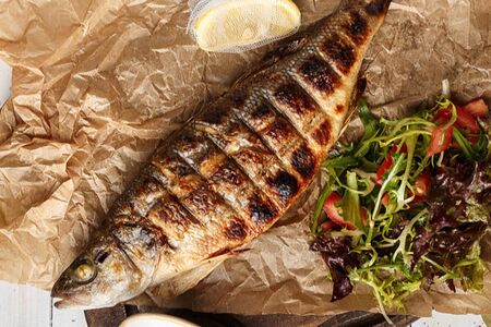 Сибас на мангале