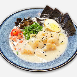 Рамен сливочный с креветками