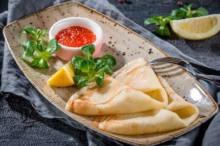 Блины с лососевой икрой