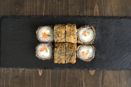 Темпура с лососем терияки