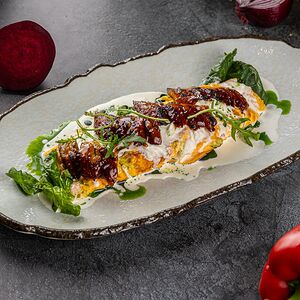 Омлет с угрем и страчателлой