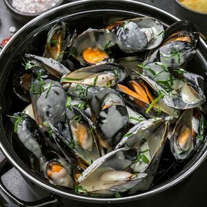 Мидии в сливочном соусе 