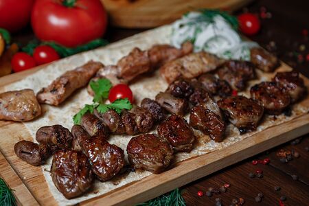 Говяжья печень в жировой сетке