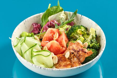 Имбирный цыплёнок, брокколи, эдамаме