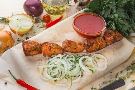 Шашлык из филе бедра курицы