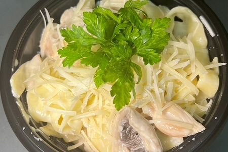 Феттуччине с курицей и грибами