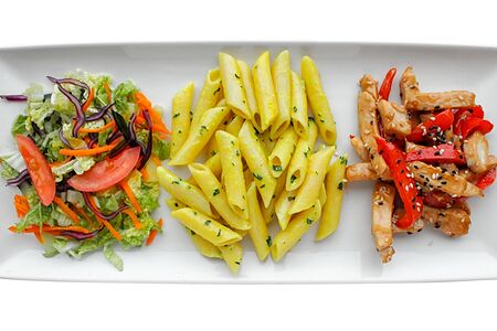 Курица терияки с макаронами