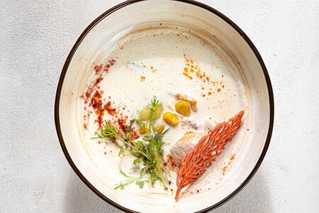 Уха с сёмгой и кукурузой