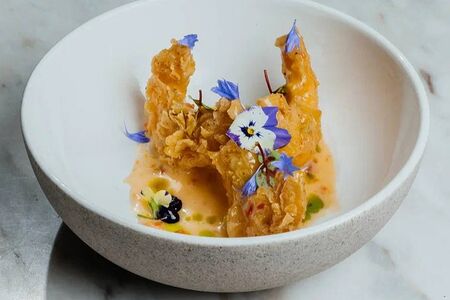 Пряные креветки с цитрусовым айоли