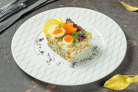 Оливье с семгой