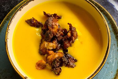 Тыквенный суп с хрустящим беконом