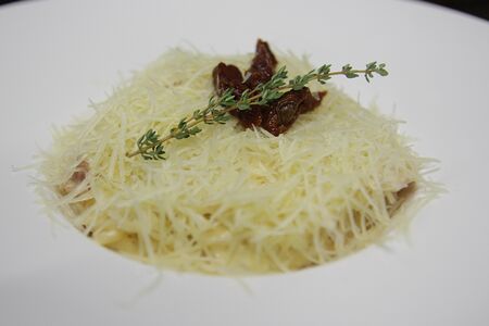 Паста с курицей и грибами