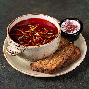 Борщ с говядиной и фасолью