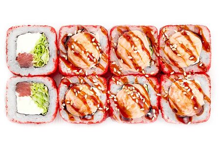 Запечённый с копченным лососем