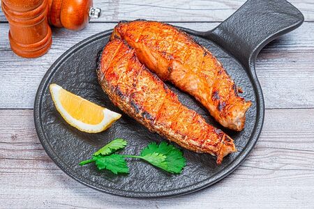 Семга на мангале