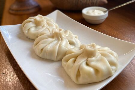 Хинкали с креветками и сыром